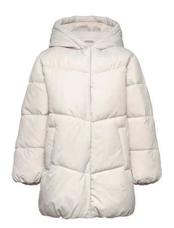 Mango Hood Puffer Coat - Cream - 12