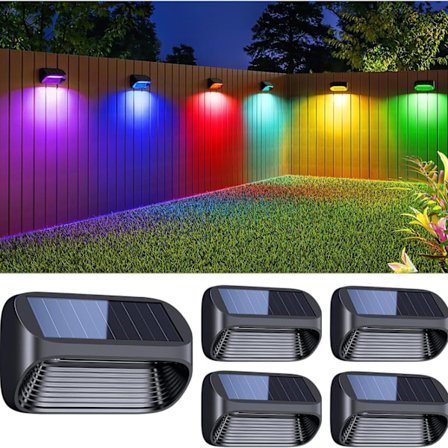 5 st Utomhus Vattentät Solcellslampa Staketlampa Vägg Trappa Trädgårdslampa Stege Staket
