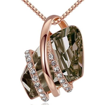 Halsband med födelsesten, 18K roséguld/silver