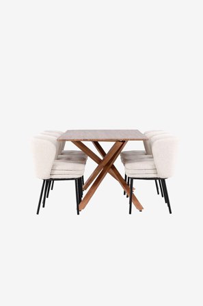 Venture Home - Piazza matbord med Agnes matstol - Vit - Matgrupp 6 personer - Från Homeroom