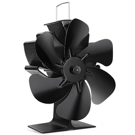 6-bladig vedspisfläkt, värmedriven skorstensfläkt för ved/öppen spis/gas/vedspis