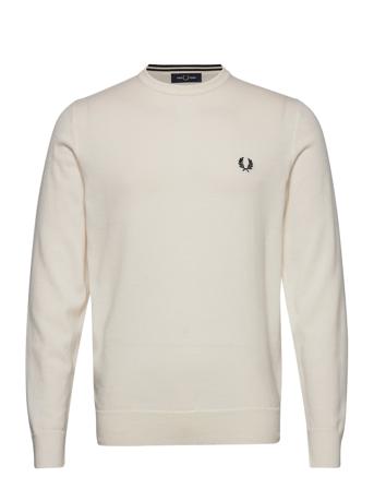 Classic C/N Jumper Strikkegenser M. Rund Krage Beige Fred Perry
