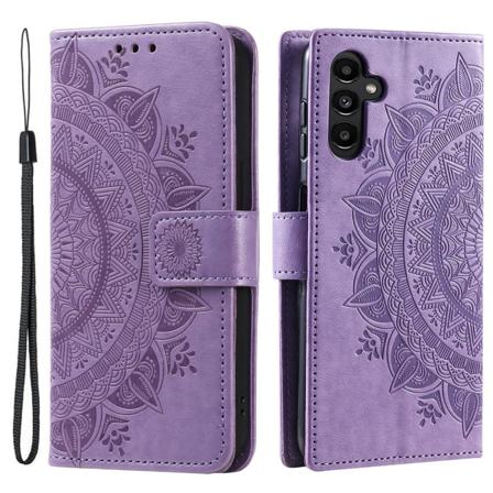 SKALO Samsung A15 4G Mandala Flip Cover - Lilla Purple