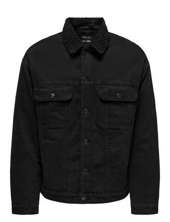 Onswilson Sherpa Blk 0971 Dnm Jacket Farkkutakki Denimtakki Black ONLY & SONS