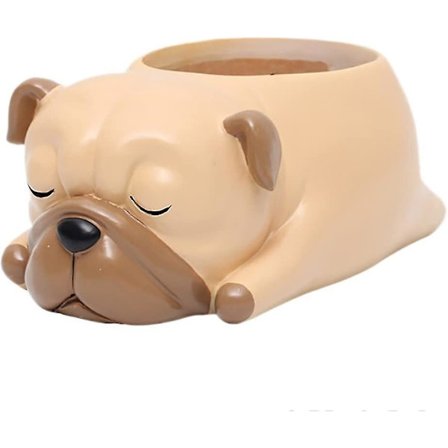 Sööt nukkuva Schnauzer -koiran muotoinen luonnonhartsi-kaktus-mehikasvi-vaasi kukkaruukku