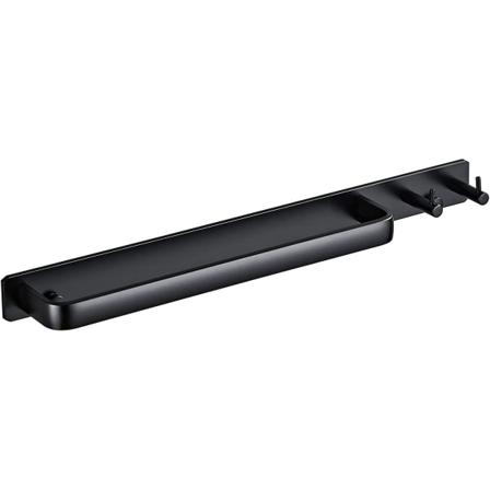 Håndkleholder, Svart Borrelås Håndkleholder Med 2 Badehåndklekroker, Selvklebende Håndkleholder Badehåndkleholder For Bad Kjøkken Toalett Banban