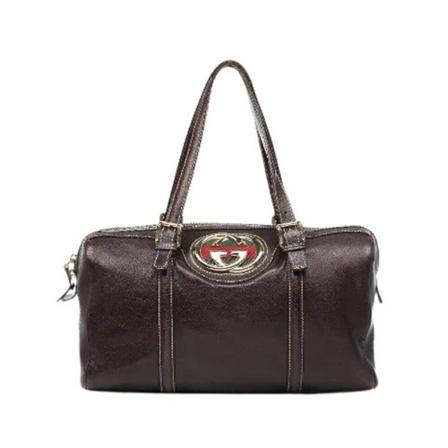 Gucci Vintage, Pre-owned Leather gucci-bags Bruin, Dames, Maat:ONE Size,stof