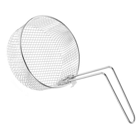 Friturekurv med ergonomisk håndtag, kompatibel med hot pot-friture, stabil konstruktion kompatibel med jævn varmefordeling, let at opbevare