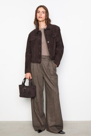 CAMILLA PIHL - Ava Herringbone Trouser - Brown Herringbone Size36