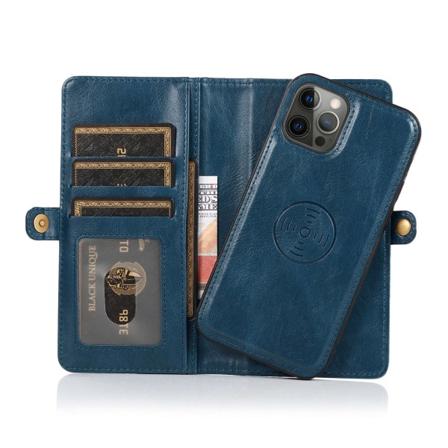 iPhone 15 Pro Max - Elegant lommebokdeksel i skinn Marine blue