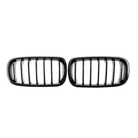For- X5 F15 X6 F16 X5M X6M 2014-2017 Frontpanser Støtfanger Nyre Grill Blank Svart Enkel Lamell Grill