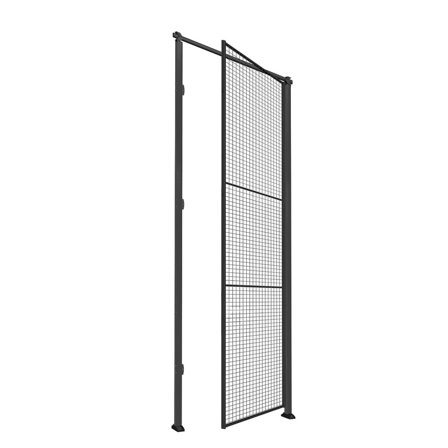 Enkel slagport til nettingvegg, inkl. dørstolper, høyrehengt, H3400 B1000 mm, hengelåsbeslag