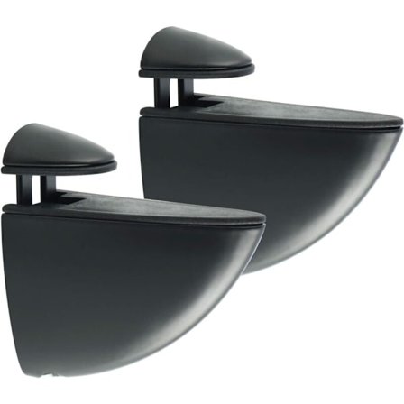 Glass eller trehyllebrakett Justerbar og tilpasningsdyktig hyllebrakett 5-15mm tykkelse, Skrueveggmontering, Sink-legering Matt svart finish, 2 stk 