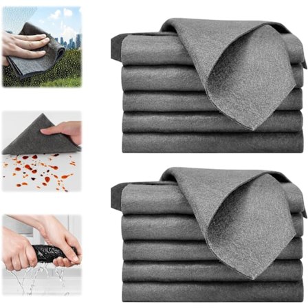 Glasrensnings Magic Klud, 10 stk. Tykkere Magic Rengøringsklud, Glas Tørreklud, Stribefri Mikrofiber Glasrensningsklud