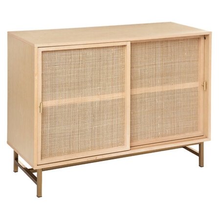 Skænk i flet med 2 døre og 4 hylder