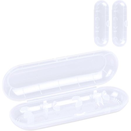 Rejsebeskyttende etui til elektrisk tandbørste og udskiftningsbørstehoved, rejsetaske 3 stk. - Transparent