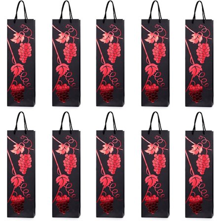 10 röda vinflaskväska presentpåsar för vin, prosecco och champagne