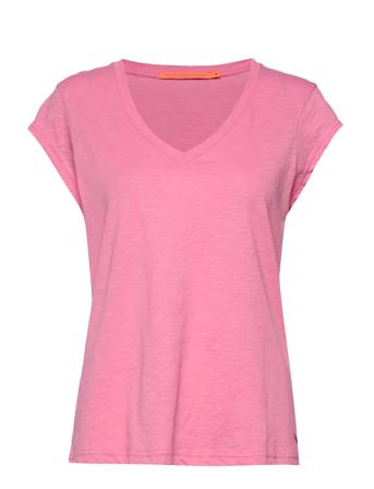 Cc Heart Basic V-Neck T-Shirt T-shirts & Tops Short-sleeved Rosa Coster Copenhagen*Betinget Tilbud
