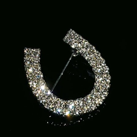 Kristallhandgjord Lyckohorsesko Brosch Smycke Western Cowboy Lapel Nål Present I Klar Rhinestone