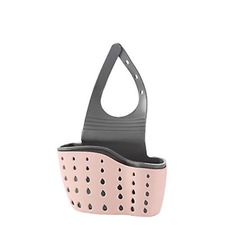 1 st diskbänkssvamphållare - Köksredskapshållare, Hängande diskbänksavloppskorg (Rosa)
