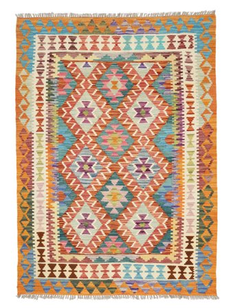 Oriental Kilim Afghan Old Style Rug 131X179 Wool, Afghanistan