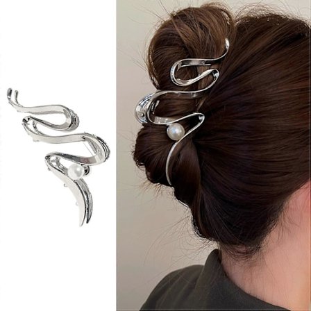 Uregelmæssige Hårklemmer Elegante Metal Sølv Bølge Hårklemme Hårnål Frigid Stil Fransk Hårklemme til Tykt Hår Metal Hårspænder Hårtilbehør