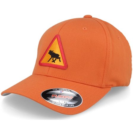 Hunter - Moose Patch Patch Orange Flexfit Flexfit Orange Cap - @ Hatstore