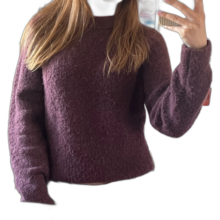 Lila/vinröd stickad tröja