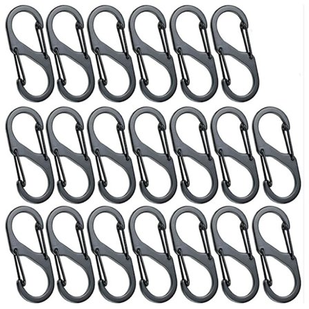 20 Stykker Mini S Form Karabinhager Aluminium Legering Karabinhager 8 Former Holdbar Let Vandtæt Dobbelt
