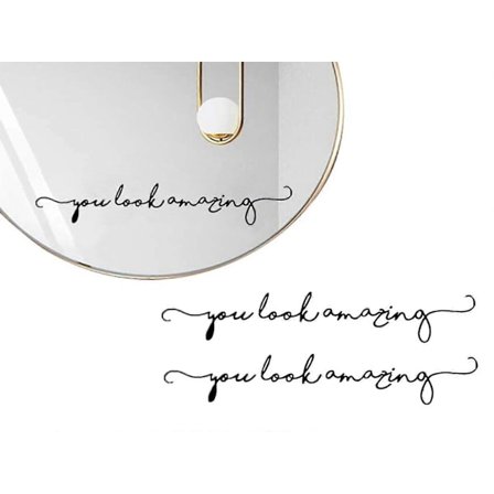 2 st Du Ser Fantastisk Ut Spegeldekal Vinyl Dekal Badrum Duschdörr Dekal Svart