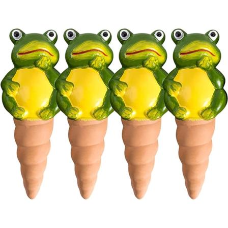 4 stk terrakotta vanndispenser, vanningskjegle i dyreform, automatiske vanningssystemer for plantepotte, innendørs plante leirkule, ferievanning