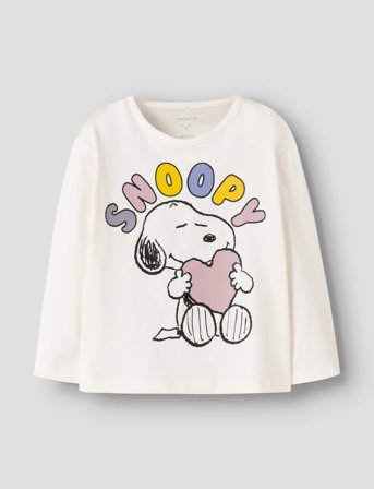 name it Nmfdrema Snoopy Ls Nreg Top Box Sky - Cream - 92