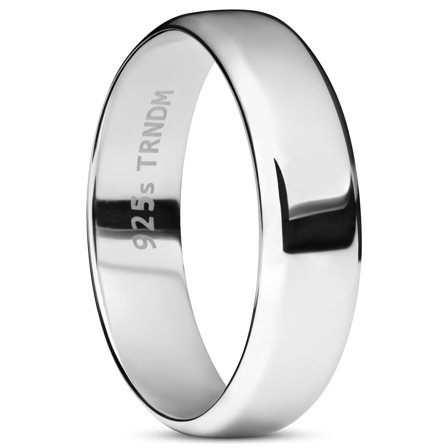 Argentia | Egyszerű Kerekített Sterling Ezüst Gyűrű for Men