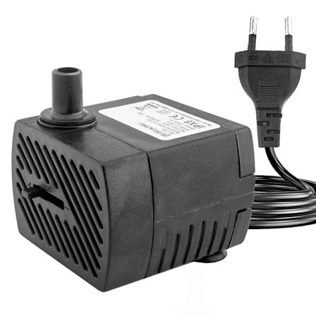 Mini Vesipumppu (350L/H, 5W), Erittäin Hiljainen Akvaariopumppu Korkealla Navalla, 1,5 m Virtajohto, 2 Suutinta, Soveltuu Lammikoille, Suihkulähteille
