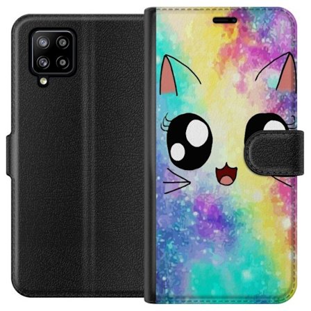 Kompatibelt Lommeboketui til Samsung Galaxy A42 5G Søt Katt Galakse