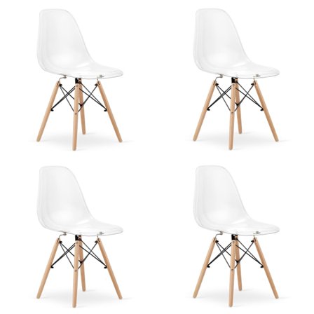 Valora OSAKA Stol Transparenta Naturben för Vardagsrum x4