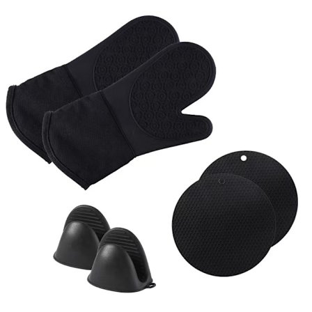 Ekstra Lange Ovnhandsker & Mini Ovnhandsker Sæt: Silikone Varme