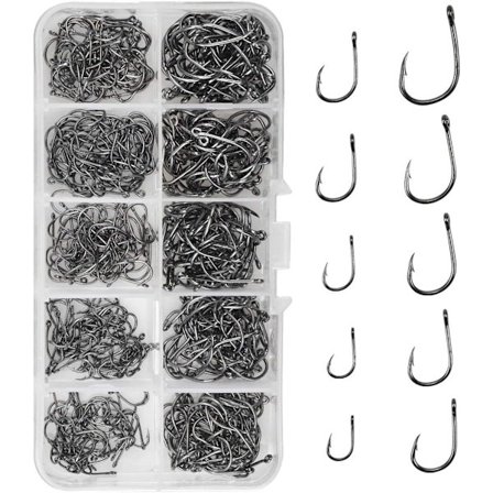 500 stk. Maple Carbon modhager fiskekroge, med ferskenøjne, havfiskekroge