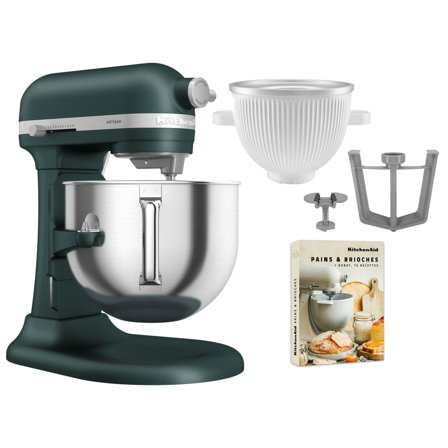 Kitchenaid Artisan 5KSM70SHXE kjøkkenmaskin 6,6 liter + 5KSMICM Ice Cream Maker, pebbled palm