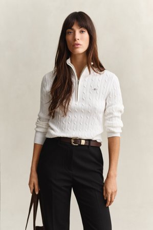 GANT Damen Zopfstrick Troyer (M) Weiß