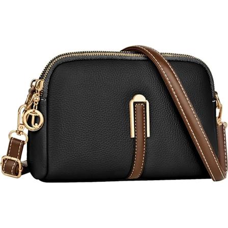 Lille Crossbody Taske til Kvinder, Læder Håndtasker, Dame Telefon Taske med Justerbar Bred Rem, Fashion Skuldertasker med Lynlås
