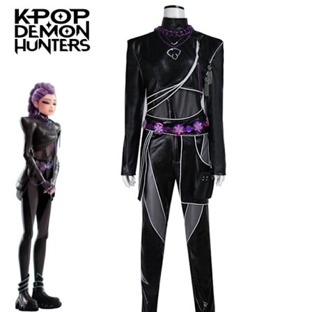 Ny K-POP Demon Hunters Cosplay Kostyme Rumi Mira Zoey Anime Kjole Antrekk&Rumi Svart Dress&L