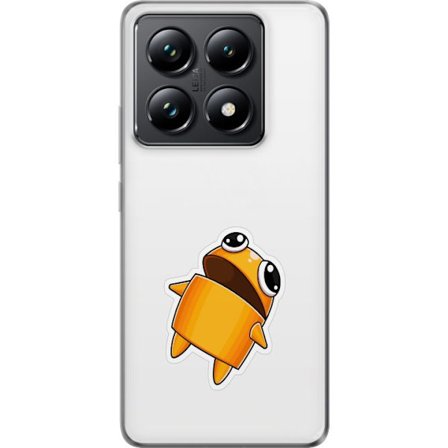 Kompatibelt Mobildeksel til Xiaomi Xiaomi 14T Orange tegnet figur med store øyne og dynamisk posisjon i leken stil