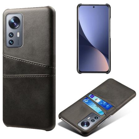 Nahkakuori korttipaikoilla Xiaomi 12 Pro Musta