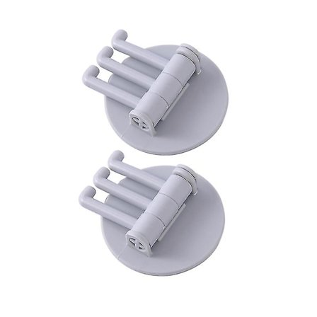 2 stk Kreative 3-armede Roterende Krog Væghængt Klæbende Hængende Stativ Stempelfri