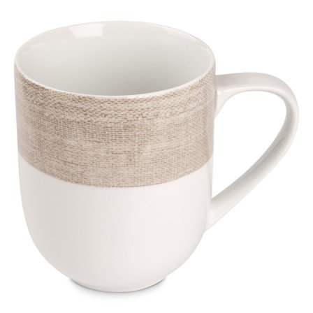 Magnor Linen krus 35 cl' - 'Brun/hvit