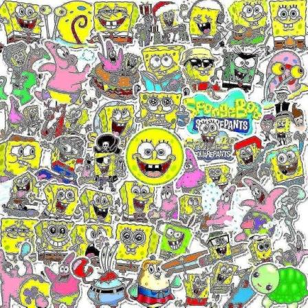 50 stk Spongebob søte tegneserieklistremerker Pvc vanntett dekal for barn
