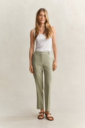 GANT Damen Formelle Stretch-Hose aus Leinen (34) Beige