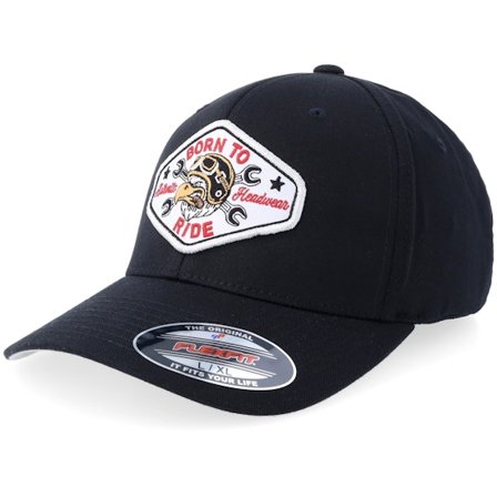 Born To Ride - Negro flexfit Gorra - Eagle Biker White Patch Black Flexfit @ Hatstore