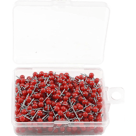 500 kpl Uutuus Söpö Karttaneula Maailmanmatkakartta Pyöreäpäinen Peukalokiinnike Karttaneulat Pieni Koko Punainen Koulu Toimistotarvikkeet [hy]